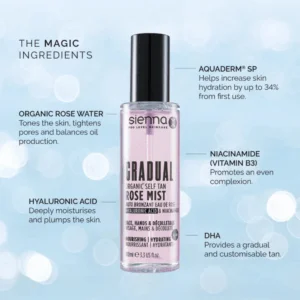 Sienna X Gradual Organic Self Tan Rose Tan Mist