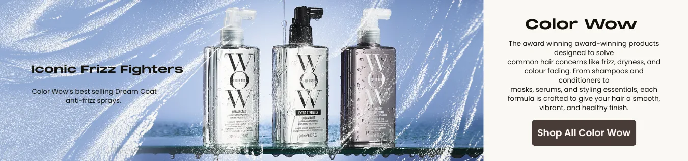 Color wow brand spotlight, shows various products in the range